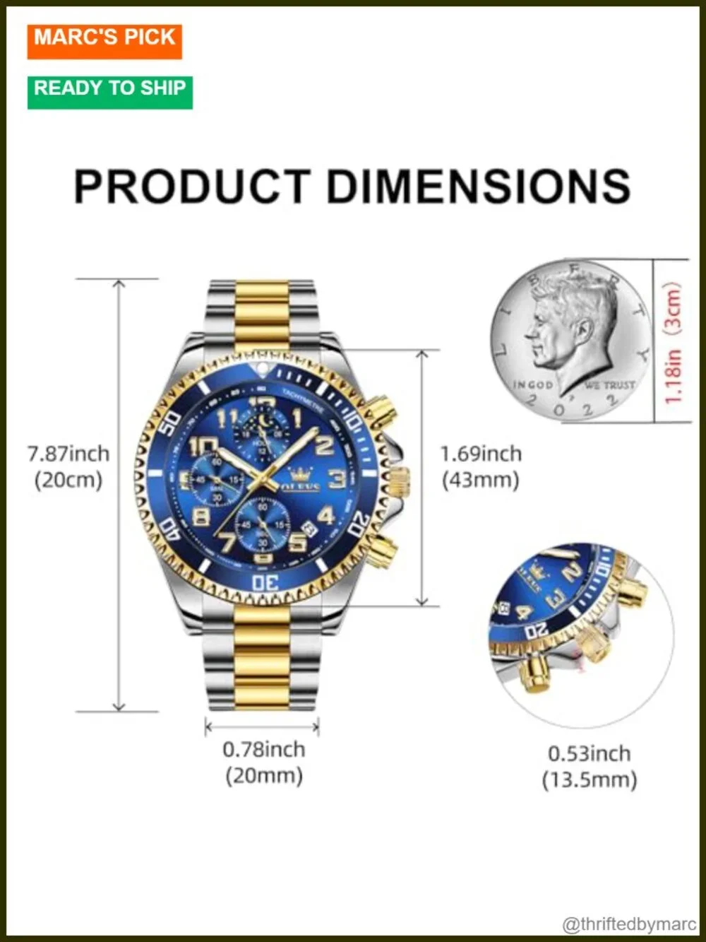Chronograph Dress Watch Stainless Steel Luminous Moon Phase Business Calendar